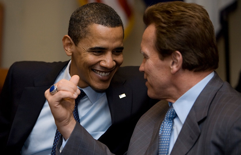 President Barack Obama with Governor Arnold Schwarzenegger