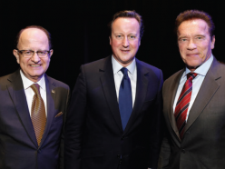Schwarzenegger and David Cameron Reunite at USC
