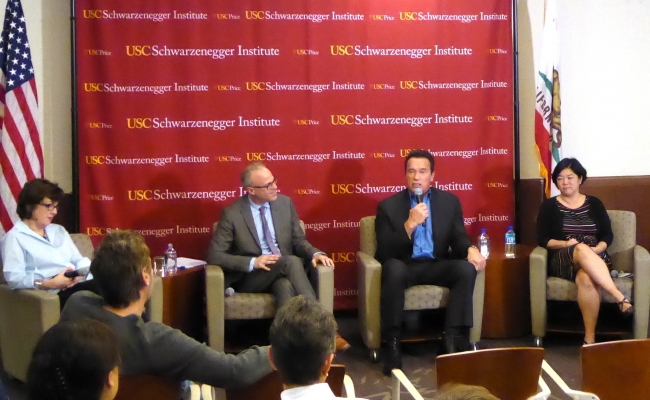 Chris Carson, Davis Daley, Arnold Schwarzenegger, Kathay Feng