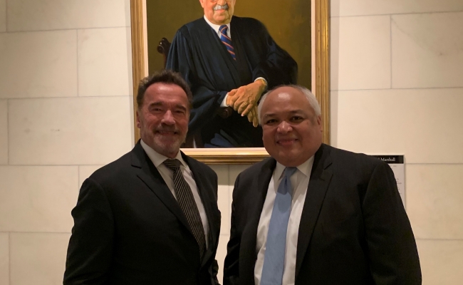 Governor Schwarzenegger met with Thurgood Marshall, Jr. Marshall’s father.