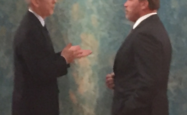 Todd Stern, negotiator on behalf of the US State Department, and Governor Arnold Schwarzenegger