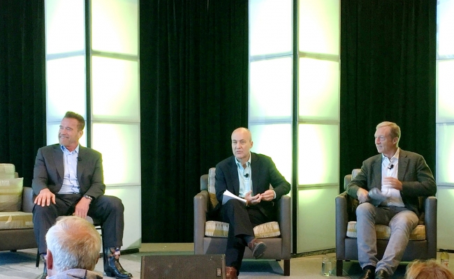 Arnold Schwarzenegger, Deputy Managing Editor for TIME Magazine Michael Duffy, Founder of NextGen Climate Tom Steyer