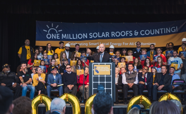 Governor Jerry Brown talks about the many benefits of the Million Solar Roofs Initiative.