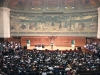 Governor Arnold Schwarzenegger speaks at the Sorbonne in Paris