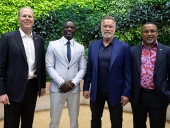 Governor Schwarzenegger, Akon, and Mayor Faulconer discuss Climate Change Investments