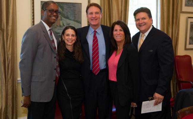 Former Indiana Senator Evan Bayh joined the Schwarzenegger Institute for a luncheon at the Widney Alumni House.