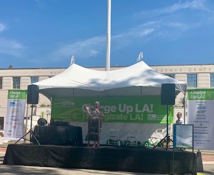 Senator Fran Pavley speaks at the National Drive Electric Week Event.