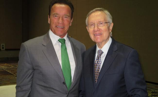 Governor Schwarzenegger and Senate Majority Leader Harry Reid at the Clean Energy Summit