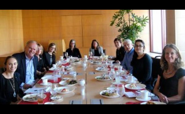 Pictured above, from left to right: Amanda Ehrman, Deputy Director of the Schwarzenegger Institute; Detlof von Winterfeldt, Professor of Public Policy, Wendy Wood , Provost Professor of Psychology and